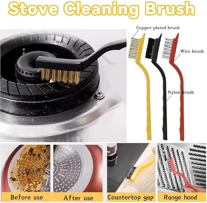 Crevice Cleaning Brush，12Pcs Multifunctional Hard Bristle Cleaning Tool with rubber gloves for Kitchen, Bathroom,Corner, Grout, Sink,toilet, Window Track, Bathtub, Vehicle, Faucets