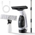 Window Vacuum Squeegee Cordless, Strong Suction Electric Window Cleaner with Water Collection, Window Cleaning Kit with Spray Bottle, Telescopic Pole for Glass Doors, High Window, Tile, Car