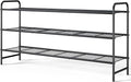 Kitsure Shoe Rack - Stainless Steel Shoe Organizer, Sturdy Shoe Rack for Closet and Front Door Entrance, Free Standing Shoe Shelf, Closet Organizers and Storage, 37.3" Wide - 3 Tier, Black