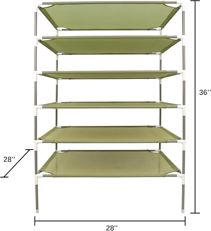 Sweater Drying Rack,6-Layer Flat DryingRack Stackable, Mesh Fabric Clothes Drying Rack Space-Saving Clothes Dryer Rack