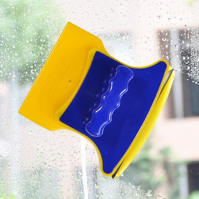 Shape Double‑Side Magnetic Glass Cleaner Wiper with 2 Cotton for Window