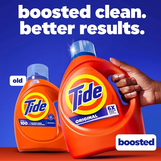 Tide Laundry Detergent Liquid, Original Scent, 80 Loads, 100 FL OZ, Works on 100% of Common Stains, Laundry Soap, Liquid Laundry Detergent