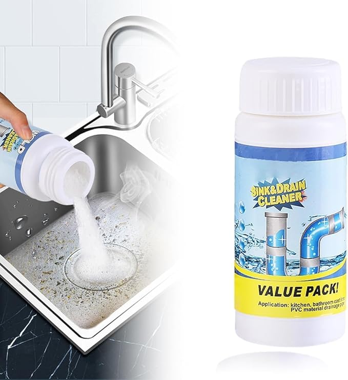 2026 Upgraded Sink and Drain Cleaner, Multi-functional Powerful Pipe Unclogging Agent Drains Cleaner Fast Foaming for Kitchen Toilet and Pipes Cleaning Tool (1Set)