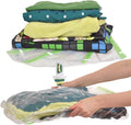 The Chestnut 8 Travel Space Saver Bags - No Vacuum or Pump - for Clothes - Reusable - Luggage Compression - Set of 4 L and 4 M Sacks - Transparent