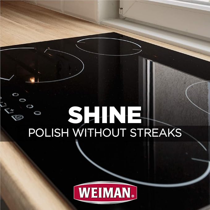 Weiman Glass Cook Top Cleaner and Polish - 10 Ounce [6 Pack] Heavy Duty No Scratch Glass Ceramic Safe Non-Abrasive Stovetop Cooktop Cleaner