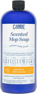 CANDE Mop Soap - Highly Scented Mop Soap, Luxury Floor Cleaner, Premium Fragranced Floor, Streak-Free Shine, 32 oz (Pistachio & Salted Caramel)