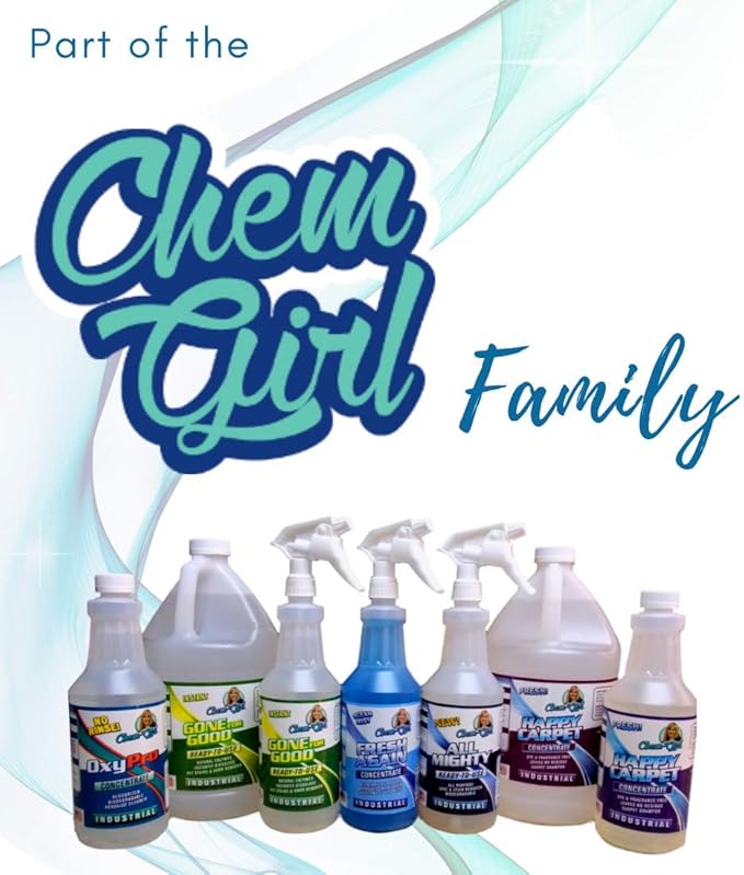 Chem-Girl Deep-Clean Carpet Shampoo Concentrate | Brightens + Freshens + Removes Stains & Odors | For Carpet Shampooers, Pet Stain Removers, Steamers & Extraction Machines - 1 Gallon