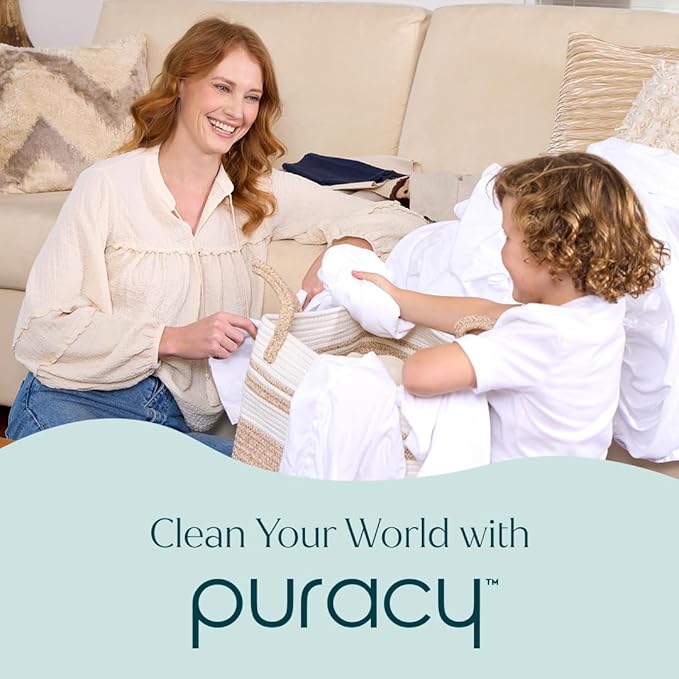 Puracy Carpet Shampoo – Plant Based Cleaner Solution for Shampooer, Pet Stain and Odor Remover, Low Foam Concentrate, Rug and Upholstery Care, Fresh Linen, 25oz