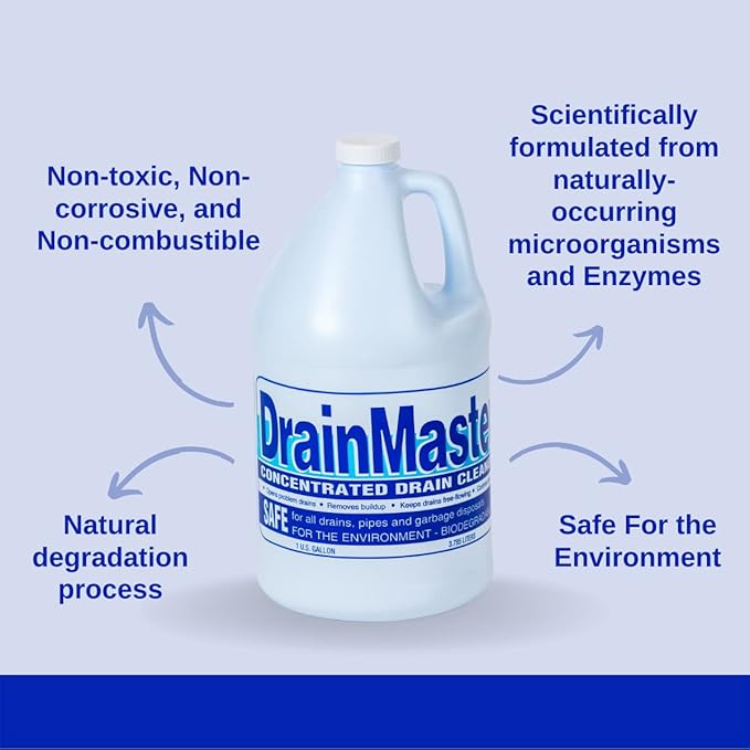 Commercial Drain and Grease Trap Cleaner/Concentrated Enzyme Drain Cleaner/Organic Liquid Bacteria For Plumbing Lines (1-Gallon)
