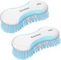 SetSail Multi-Purpose Scrub Brush of 2 Pack, Stiff Bristles Cleaning Brush with Non-Slip Grip Heavy Duty Scrub Brushes for Cleaning Bathroom Kitchen Tile Bathtub Sink, Blue