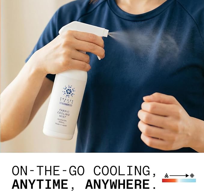 Fabric Cooling Spray powered by Freeze Tech – Alcohol-Free Fabric Mist for Clothes and Sportswear – Lightweight, Quick-Dry Formula with Mint Scent (10oz / 300mL)