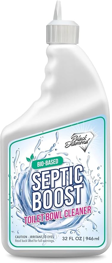 Septic Safe Toilet Bowl Cleaner - Septic Boost Acid-Free Toilet Cleaner with Enzymes for Septic Tank Treatment - Effective Cleaning & Deodorizing Bio-Based Liquid Toilet Bowl Cleaner (1-Quart)