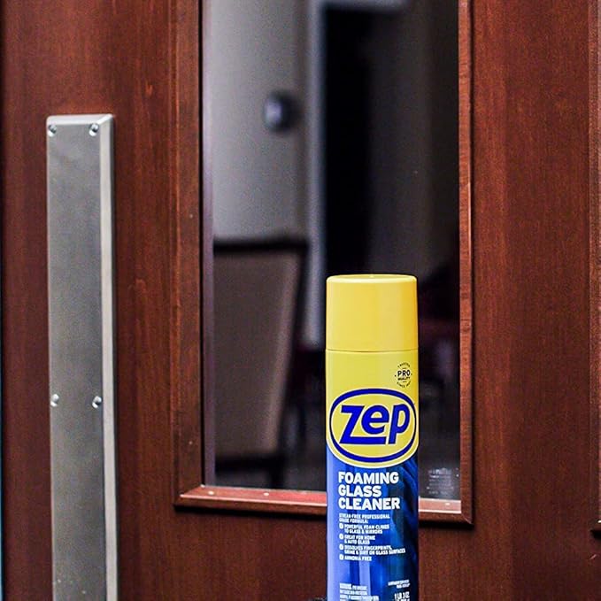 Zep Foaming Glass Cleaner - 19 oz (Case of 12) ZUFGC19 - Streak-Free Professional Grade Formula that Dissolves Dirt, Fingerprints and Grime on Glass, Mirrors, Windows and Plexiglas in Home, Business,