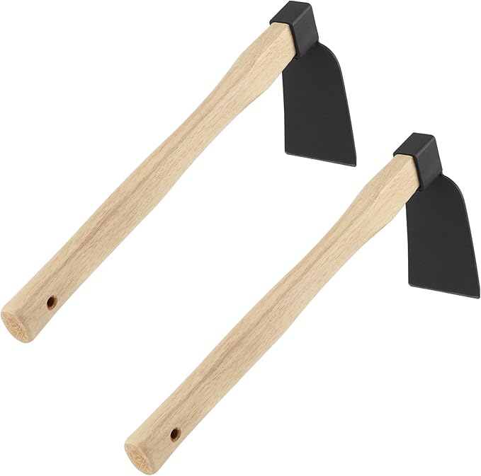 KEILEOHO 2 Pcs 15 Inch Garden Hoe, Hand Hoe Garden Tool, Handheld Hoe Blade Head Hand Hoe for Digging, Loosening Soil, Weeding, Planting