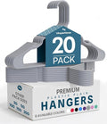 Utopia Home Plastic Hangers 20 Pack - Perfect Space Saving Clothes Hanger - Durable and Strong - Perfect Closet Organizers with Shoulder Grooves (Grey)