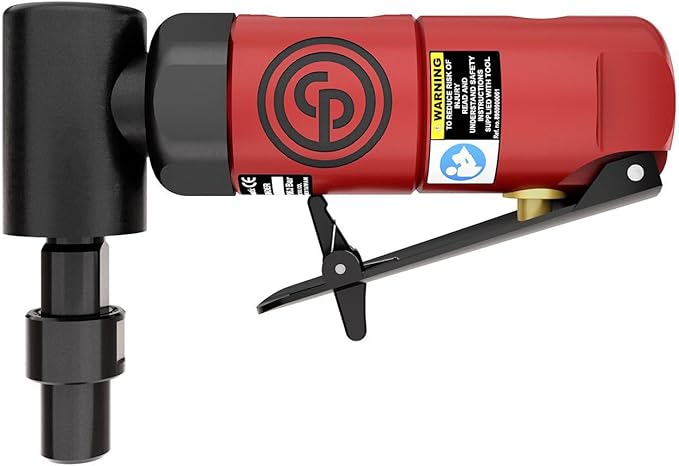 Chicago Pneumatic CP875 Kit - Air Die Grinder Tool, Welder, Woodworking, Automotive Car Detailing, Stainless Steel Polisher, Heavy Duty, Right Angle Grinder, 1/4 Inch (6 mm), 0.3 HP/ 220W - 22500 RPM
