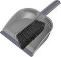 SetSail Small Dustpan and Brush Set, Nesting Snap-On Handheld Broom and Dust Pan with Teeth Portable Broom and Dustpan Set Suitable for Desktop, Pets Care, Sofa, Camping, Grey