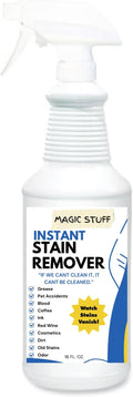 Magic Stuff Instant Stain Remover - Fast-Acting Carpet & Upholstery Cleaner - Removes Food, Wine, Coffee & Pet Stains- Odor-Free, No Rinse, Kid & Pet Safe Formula