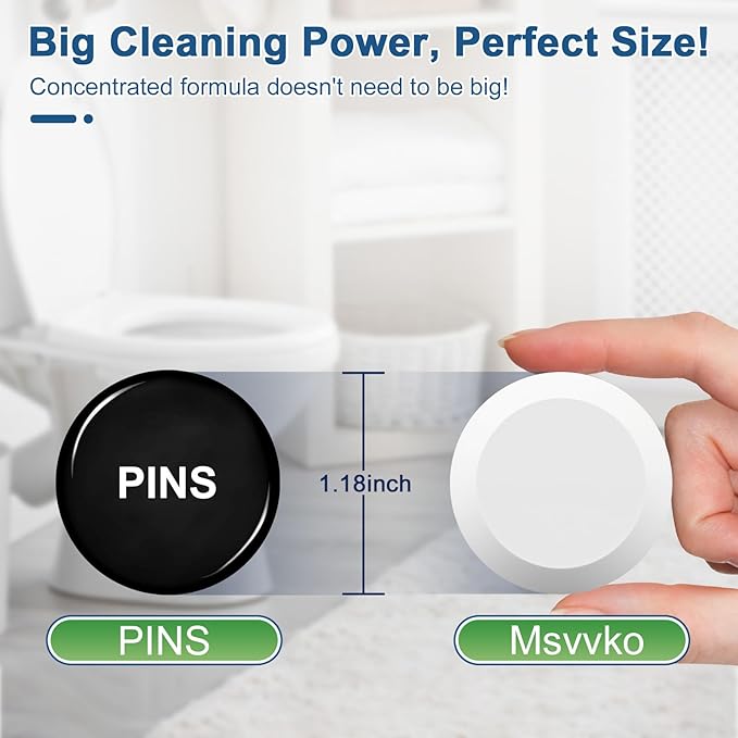 Toilet Bowl Cleaners, Bleach Tablets 100 PACK, Automatic Cleaner for Tank, Effectively Eliminate Limescale, Stains & Odor, Continuous Cleaning for Bathroom & Toilet