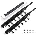 BaiNong 16.5" Valet Rod for Closet Pull Out With 6 Hooks Valet Rods for Closets (2Pack Black) Closet Valet Rod Slide Out
