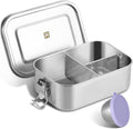 GOLDEN KEY Leakproof Bento Box - 27oz Stainless Steel Lunch Container for Kids,3-Compartment School Lunch Box, Dishwasher Safe, BPA-Free with Condiment Cup
