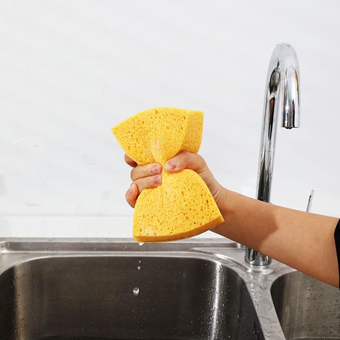 Natural Sponges Kitchen,2" Thick Extra Large Heavy Duty Scrub Sponges,Household Cleaning Sponge for Dishes,Cookware (15x10x5cm,2 Pcs)
