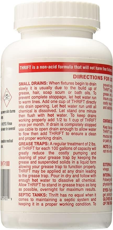 Thrift T-200 Drain Cleaner, 2-Pound by Thrift (Pack of 2)