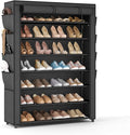 VTRIN Shoe Rack with Cover, 7 Tier Shoe Organizer Storage for 35-40 Pairs Shoes and Boots Large Capacity Tall Shoe Shelf with 8 Pockets Free Standing Shoe Rack for Closet, Entryway, Garage