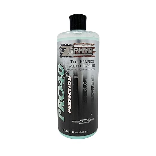 Zephyr - Pro 40 Perfection Liquid Metal Polish - Stainless Steel & Aluminum Polish for Big Rigs, Semi Trucks, Fuel Tanks, & More - 32 oz