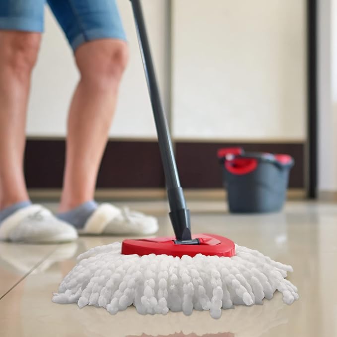 4 Pack Mop Replacement Heads Compatible with Ocedar Mops Replace Head EasyWring Spin Mop Heads Replacements - Includes 1 Rotating Mops Base, Microfiber Mop Refills, Easy Cleaning