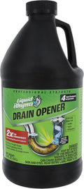 Liquid Rhyno 62 oz. Drain Opener, 2X Concentrate Hair Clog Remover for Sink, Bathtub or Shower Drains, Fast Acting Pro Strength Clears Slow-Flowing Drains, Safe for all Drain Pipes, 4 Treatments