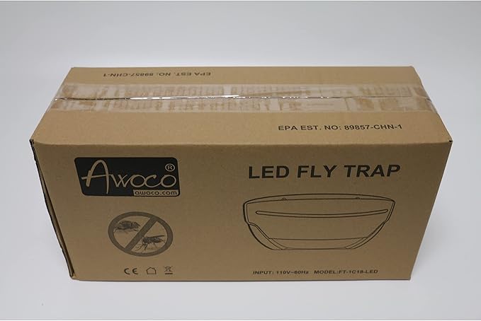 Awoco LED 5W Wall Mount Sconce Sticky Fly Trap Lamp for Capturing Flying Insects, Flies, Mosquitoes, and Moths (Fly Trap + 6 Glue Boards)