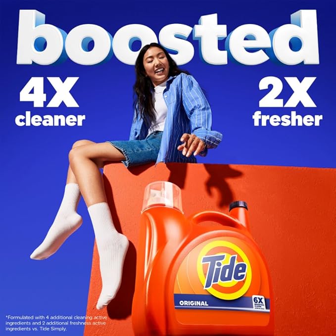 Tide Laundry Detergent Liquid, Original Scent, 80 Loads, 105 FL OZ, Works on 100% of Common Stains, Laundry Soap, Liquid Laundry Detergent