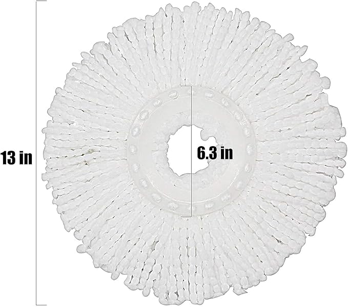 5 Replacement Mop Micro Head Refill for 360° Spin Magic Mop-Microfiber Replacement Mop Head-Round Shape Standard Size