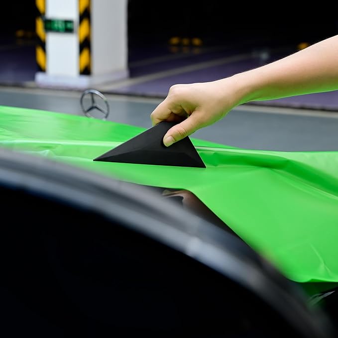 FOSHIO Small Squeegee Window Tinting Tools, Triangle Car Wrap Vinyl Tucking Tool, for Wrapping, Wallpaper Smoothing, Film Application Kit (Black)