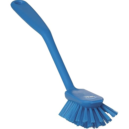 Vikan 42373 Brush,Dish,Scraping Edge,Medium,11",PP/PBT,Blue