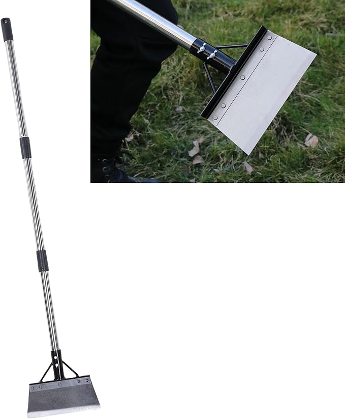 YWBL-WH Gardening Spade, Adjustable Steel Handle with Super Large Surface, Stainless Steel and Manganese Construction, Suitable for Weeding