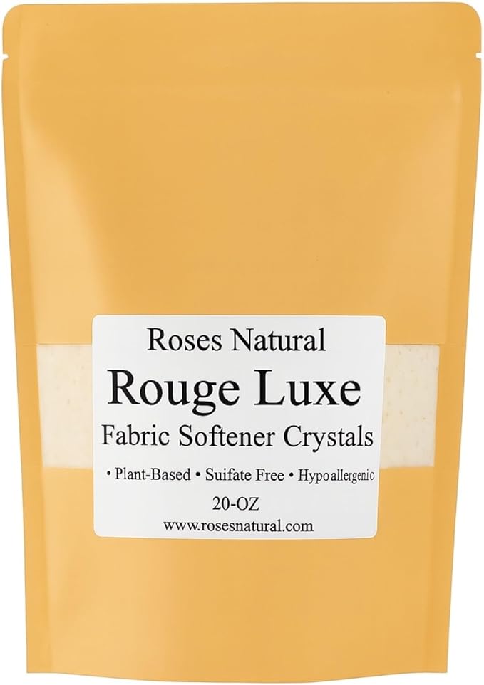 Fabric Softener Crystals, 20 oz, Plant-Based, Hypoallergenic Scent Beads, Softens & Freshens Laundry, Available in Peppermint, Lavender, Patchouli, Leather, Made in the USA (Rouge Luxe)