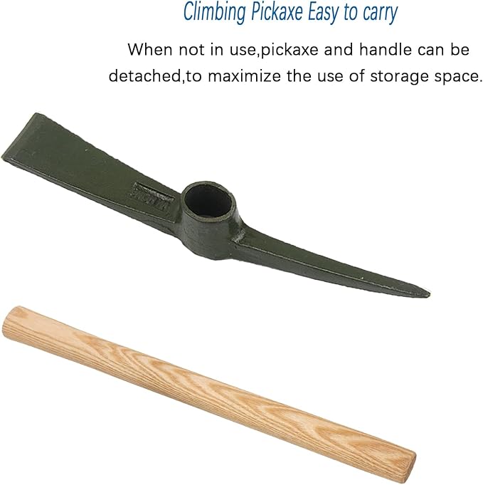 Forged Heat Treated Weeding Garden Pick Axe,for Gardening,Planting Vegetables and Fruits,Camping and Outdoors Climbing Pickaxe