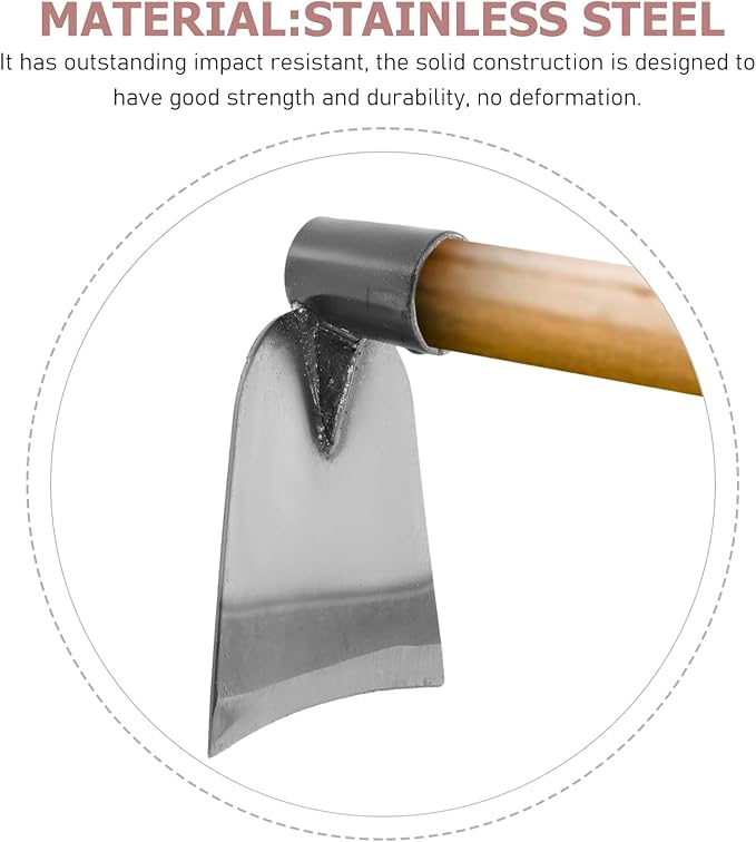 POPETPOP Stainless Steel Garden Hoe Head for Digging and Weeding Durable Handheld Garden Hoe Tool for Soil Loosening and Vegetable Planting Compact 6.1In Digger
