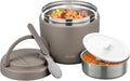 wiwens Thermo Food Jar for Hot Food Adults 32OZ Soup Thermo Lunch Containers Wide Mouth Vacuum Insulated Stainless Steel Leakproof Bento Box with Spoon (Khaki)