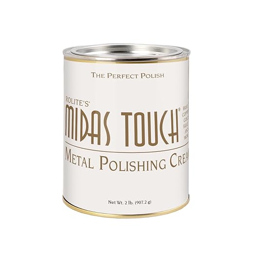 Rolite Midas Touch Metal Polishing Cream 2 Lb for Silver Gold Brass Copper Chrome Non-toxic Jewelry Restoration