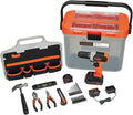 BLACK+DECKER BCKSB29C1 20V MAX* Cordless Drill with 28-Piece Home Project Kit in Translucent Tool Box