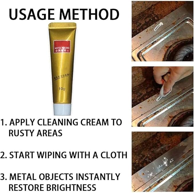 2023 New All Metal Polish Cream,Metal Polishing Paste,Multifunction Rust Remover For Kitchen Stainless Steel/Aluminum/Brass/Copper (3pcs)