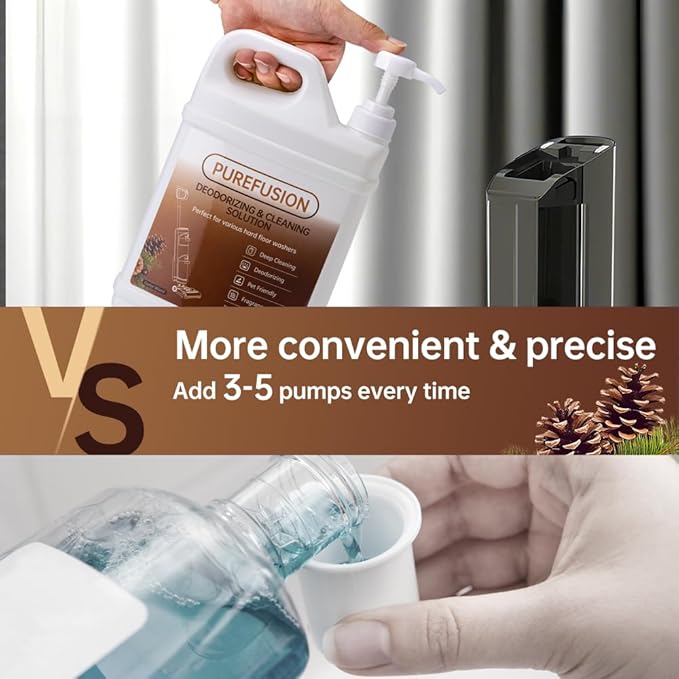 PUREFUSION Floor Cleaning Solution Compatible With Tineco iFLOOR FLOOR ONE Series Wet Dry Vacuum, Cedar Wood Scent Deodorizing Floor Cleaner Solution 50.7 FL OZ/1.5L