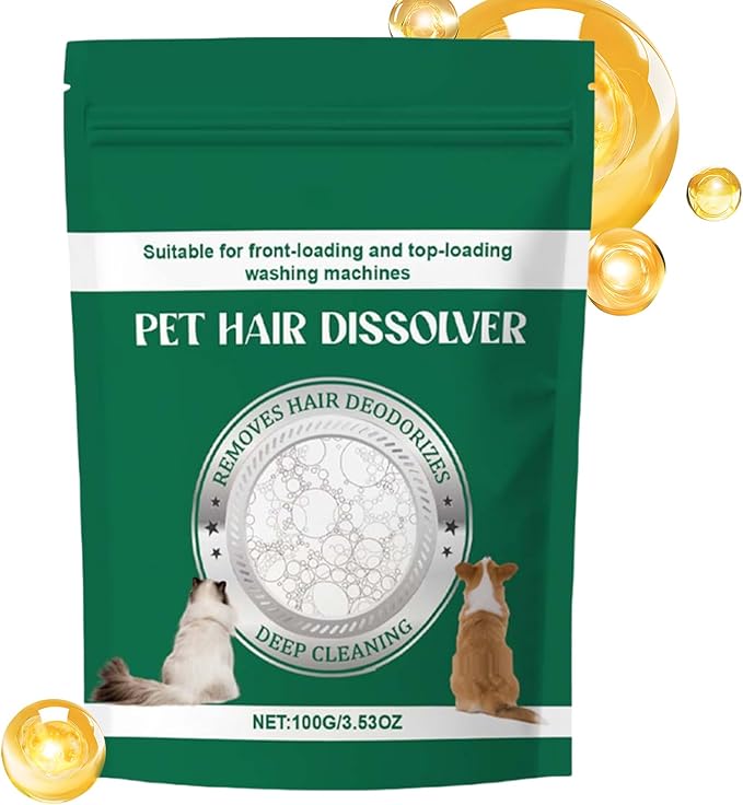 Pet Hair Dissolver, Fabric Care Cleaning Pods, Cat Fiber Removal Aid, Washing Machine Lint Reducer, with 30pcs Water Soluble Pods Pack, for Household Daily Clothes Care
