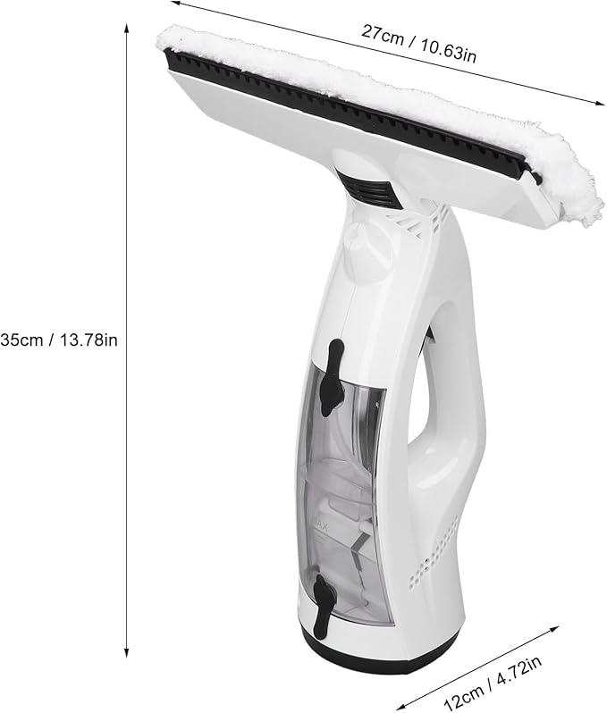 Electric Window Squeegee Glass Cleaner Tool, 3 in 1 Mirror Window Cleaner Squeegee Kit with Spray Cordless Electric Window Vacuum for Windows, Tiles, Glass, Mirror