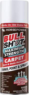 Horsepower Bull Shot MAX Strength Carpet Spot & Stain Remover, AS-SEEN-ON-TV, Made In US, Just Point & Spray, Stain-Lifting Foam Action, Pet Stains & Odors, Coffee, Wine, New & Old Stains & More