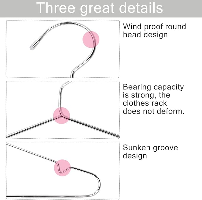 TIMMY Wire Hangers 40 Pack Stainless Steel Strong Metal Coat Hanger Clothes 16.5 Inch.