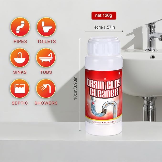 4 Pack Safe Sink Drain Cleaner – Powerful Pipe Unclogging Agent for Kitchen, Bathroom and Home Drains